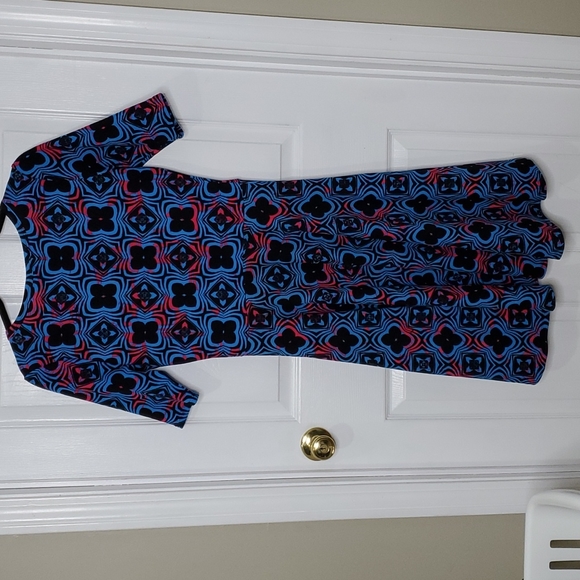 Women's LLR Nicole Dress Size Medium Blue with black and hot pink - Picture 4 of 4